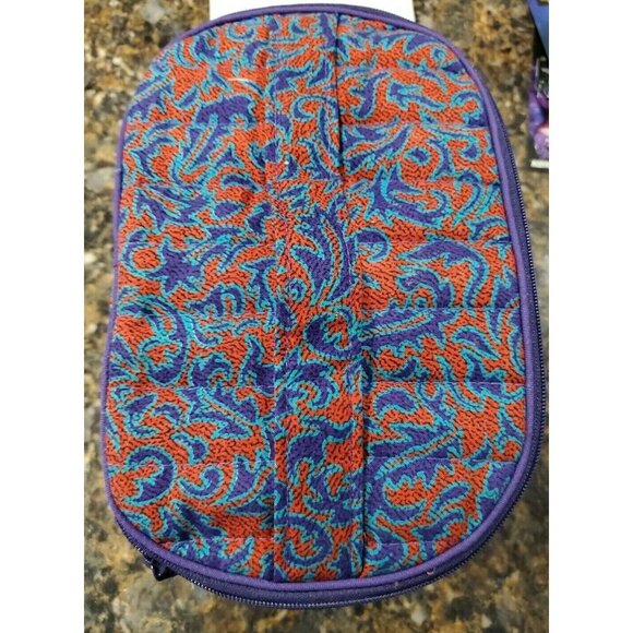 Vintage Totes Makeup Bag beautiful red and purple design - Picture 8 of 9